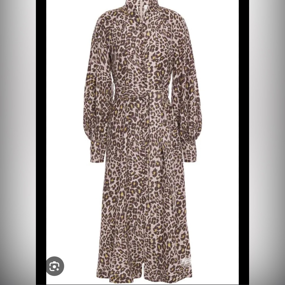 Zimmermann Animal Print Long Sleeve Dress